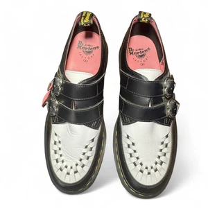 Dr Martens X Lazy Oak Mujer Hebilla Corazón Creeper Lo Negro/Blanco Indie Talla 10 - Imagen 1 de 8