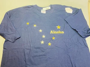 GILDAN Alaska Gold Stars Flag Navy Graphic T-shirt UNISEX XXLARGE NEW WITH TAGS - Picture 1 of 10