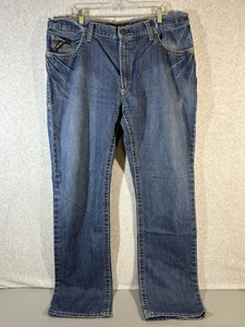 Ariat FR M4 Low Rise Bootcut Jeans Mens 40x36 Blue Medium Wash Denim Work Wear - Picture 1 of 13