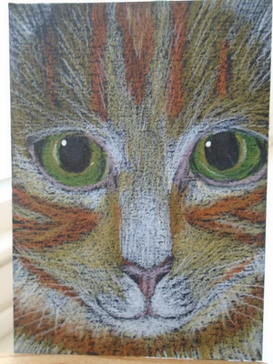 Cats Ollietuxedo Original 2.5x3.5 inches ACEO Sweet Ginger Cat - Image 1 of 4