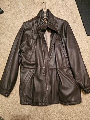 Chaqueta LORO PIANA Cuero Marrón Cachemira XL Excelente Estado Foto 1 de 4