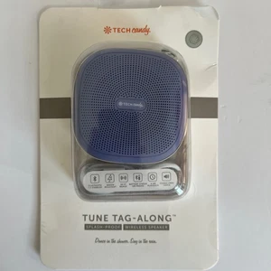 Tech Candy Tune Tag-Along Bluetooth Wireless Speaker Purple – Splash-Proof, New - Picture 1 of 7