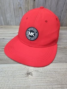 MICHAEL KORS Baseball Hat Red TRIPLE LOGO Snapback - Picture 1 of 3