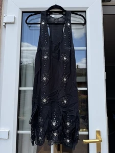 BNWOT Kate Moss Topshop Black Beaded Art Deco style Dress Size 16 (12-14) Rare - Picture 1 of 8