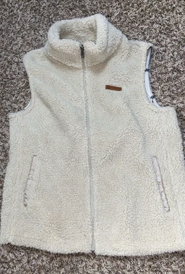  SAGE Collective Womens Sherpa Fleece Vest Jacket Ivory Size Medium  (E5/6) - Image 1 of 2