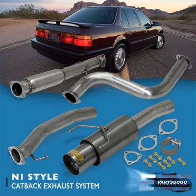 For 90-93 Honda Accord CB7 CB3 CB1 N1 Catback Exhaust 3" Pipe + 4.5" Tip GODSNOW - Image 1 of 4
