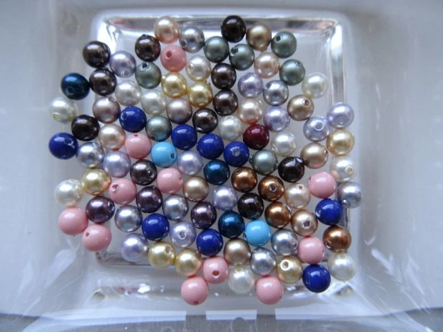 100 Swarovski® Perlen Round Crystal PEARLS 4mm MIX 6 Art. 5810 Imitatperlen - Bild 1 von 1