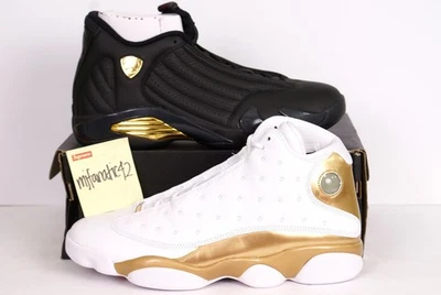 Nike Air Jordan 13/14 2017 retro paquete de momentos definitorios negro dorado 897563 900 Foto 1 de 4