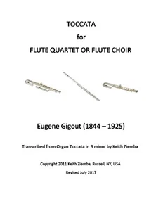 Organ Toccata - Gigout arr. for Flute Quartet or Flute Choir NEW - Picture 1 of 12