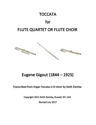 Organ Toccata -  Gigout arr. for Flute Quartet or Flute Choir NEW - Image 1 of 4