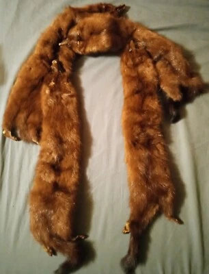 Vintage Kaufmann's Of Pittsburgh 4 Whole Pelts Mink Scarf 55" - Image 1 of 4