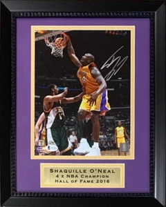 Shaquille O'Neal Autographed Lakers Signed Basketball 8x10 Framed Photo Beckett - Picture 1 of 3