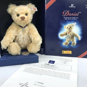 Steiff Daniel Swarovski Teddy Bear w Crystal Star 2004 Mohair 10in Box Cert LE - Picture 1 of 12