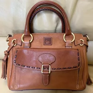 Dooney Bourke Natural Brown Florentine Leather Front Pocket Satchel Rustic DB-03 - Picture 1 of 15
