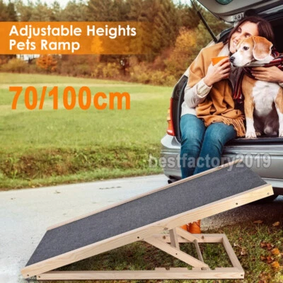 Freestanding Dog Ramp Pet Puppy Ramp Adjustable Heights Non-Slip Carpet Stair UK - Image 1 of 4