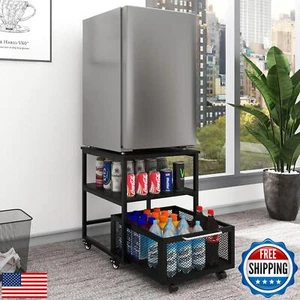 PUNCIA 19.7x19.7in Mini Fridge Stand with Storage and Wheels Heavy Duty Mini - Picture 1 of 5