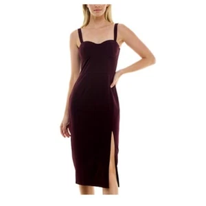 Vestido ajustado sin mangas con cuello corazón Trixxi Juniors para mujer talla 1 en vino tinto - Imagen 1 de 12