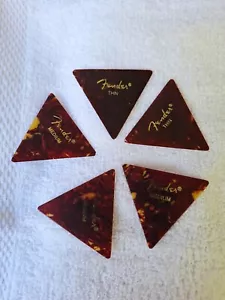 5 Vintage Fender 1970’s Triangle Guitar Picks-NOS Unused Picks MEDIUM Gauge - Picture 1 of 5