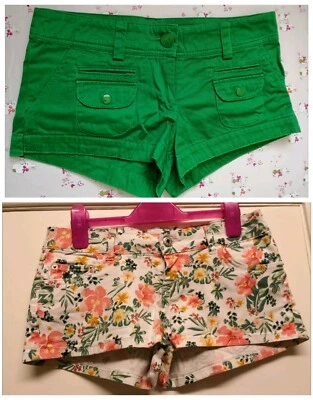 Select H&M Divided floral green denim shorts bundle size 8 - Image 1 of 4