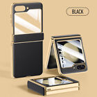 For Samsung Galaxy Z Flip5 2023 Plating Leather Case With Hinge Screenprotector