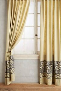 New Anthropologie Embroidered Edge Curtain 50" x 84" MSRP: $184