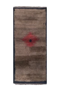 Türkischer Macchiato Farbe Wolle Tulu Teppich mit Stammesdetails 3'2 Zoll x 6'10 Zoll - Bild 1 von 10