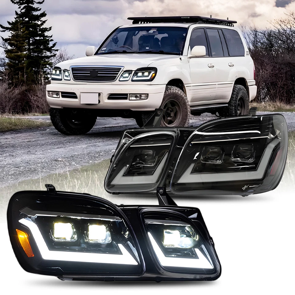 HC LED Head Light For 1998-2007 Lexus LX470 DRL Projector Lamp Assembly L+R Side - Imagem 1 de 4