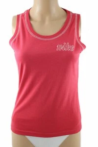 Ladies T SHIRT Gym Sport TANK TOP Sleeveless Hot Pink NIKE Logo Detail Vest S - Picture 1 of 1