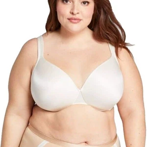 Cacique Lane Bryant Womens Bra Smooth Satin Full Coverage 40DDD Ivory Bisque - Picture 1 of 8
