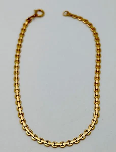 DaneCraft 24KT Gold Over 925 Sterling Silver Circle Bar Bracelet 7” - Picture 1 of 3