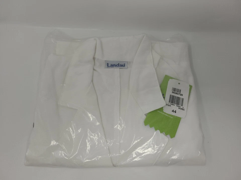 Landau Men's Size 44 37" Long 4 Button White Lab Coat - 3124  - Image 1 of 1
