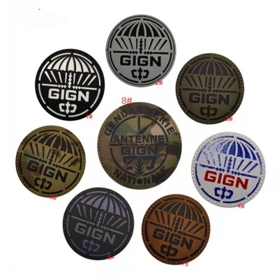 IR Reflective GIGN France Gendarmerie Special Force Police Patch Fastener Badge - Image 1 of 2