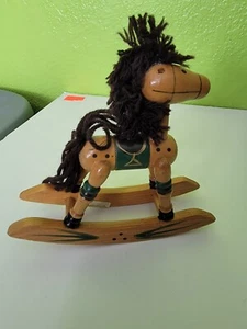Vintage Wood Mini Rocking Horse Christmas Ornament Holiday Decor Hand Made - Picture 1 of 6