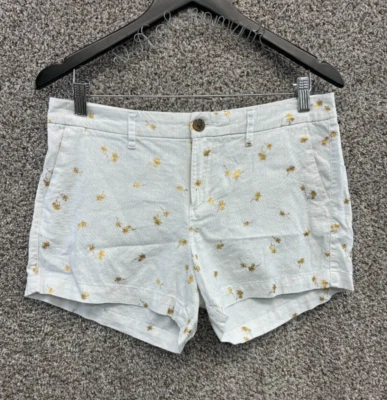 Шорты Old Navy Everday короткие белые с желтыми цветами льняная смесь размер 6 - Изображение 1 из 4