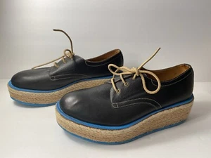 John Fluevog Unisex Oxfords Espadrilles Platform Black Men’s 7 Women’s 8.5-9 - Picture 1 of 8