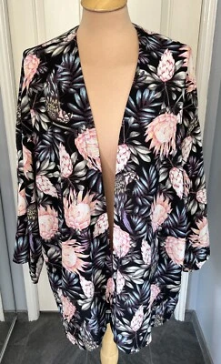 H&M разделенный женщин цветочный кимоно размер большой кардиган прикрыть черный фея - Изображение 1 из 4