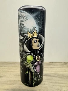 Evil Queen Villains  20oz Skinny Tumbler.  Ursula. Maleficent. Disney. Moonlight - Picture 1 of 3