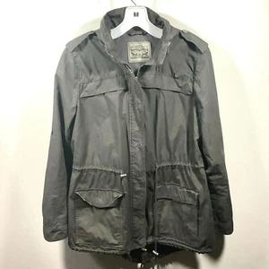Levi Strauss & Co Herren Small Jacke schwarz Windbreaker Kordelzug optional Kapuze - Bild 1 von 8