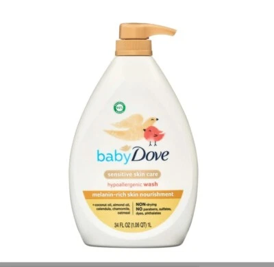 Jabón corporal hipoalergénico Baby Dove rica en melanina nutrición para la piel 34 fl oz Foto 1 de 3
