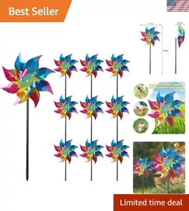 Sparkling Reflective Rainbow Pinwheels - Bird Repellent Garden Spinner (10 Pack) - Picture 1 of 9