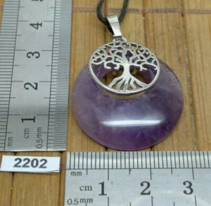 Pendentif arbre de vie en AMETHYSTE + CORDON reglable original superbe qualité  - Imagen 1 de 2
