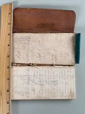 Antique Leather Bound Pocket Notebook ID'd Clear Creek Illinois Handwritten 1879