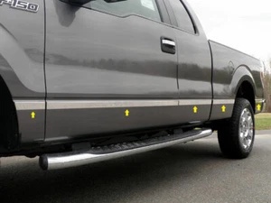 Stick-on Stainless Insert 10 Pc For 2009-2014 Ford F-150 Super Cab 6.5' Bed - Picture 1 of 6