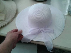 Sombrero Blanco Elegante Ceremonia Talla Única Paja De Hat Cóctel Mujer Interca - Picture 1 of 1