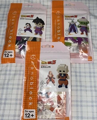 Nanoblock Dragon Ball Z Krillin Piccolo Son GoHan Set 3 Building Kawada Japan - Image 1 of 4