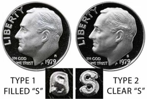 1979 S PROOF CLAD ROOSEVELT DIME Type 2 (1 COIN) - Picture 1 of 1
