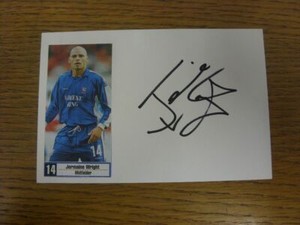 1999/2000 Autographed White Card: Ipswich Town - Wright, Jermaine  (Sticker laid