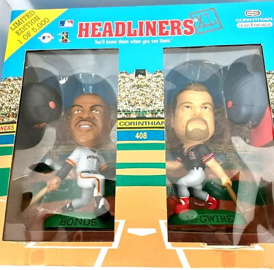 Headliners XL 1998 Mark McGwire, Barry Bonds, limitado a 5000 con certificado de autenticidad MLB Foto 1 de 4