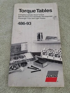 Vintage 1993 Fel-Pro Torque Tables Book Imports and Domestic - Picture 1 of 6