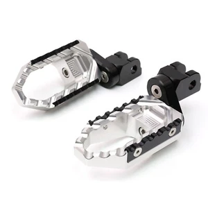 SILVER FRONT WIDE FOOT PEGS EXTENDED 25MM FOR Suzuki DL 650 XT V-Strom 15-21 20 - Picture 1 of 7